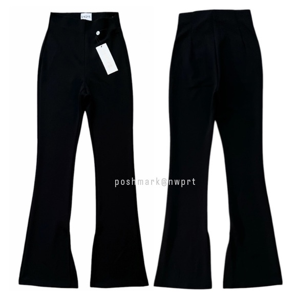 NEW 💯 SNDYS Viola Black High Rise Crepe Pants Flare XS - Picture 2 of 14